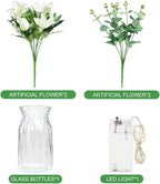 Lunelia™ Artificial Lily and Eucalyptus Arrangement bouquet LED light