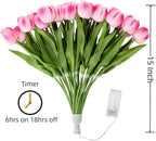 Lunelia™ Radiant Tulip Glow Bouquet – 10 LED Flowers