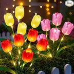 Lunelia™ Solar Tulip Lights – 3 stems with 12 glowing tulips
