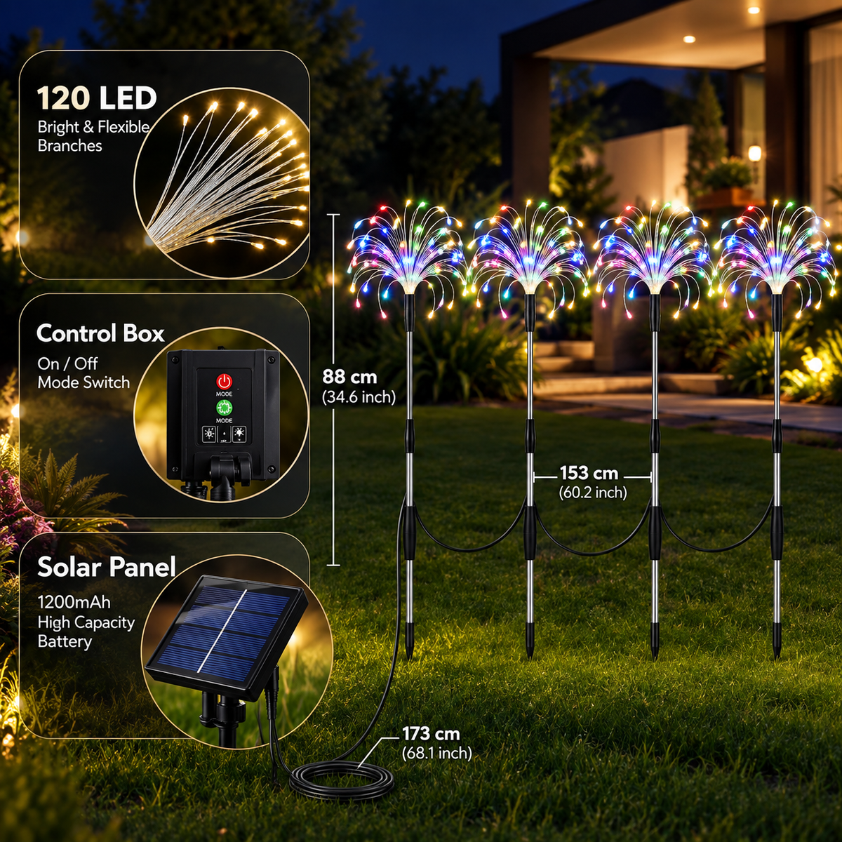 Lunelia™ Solar Glowing Galaxy Firework Lights