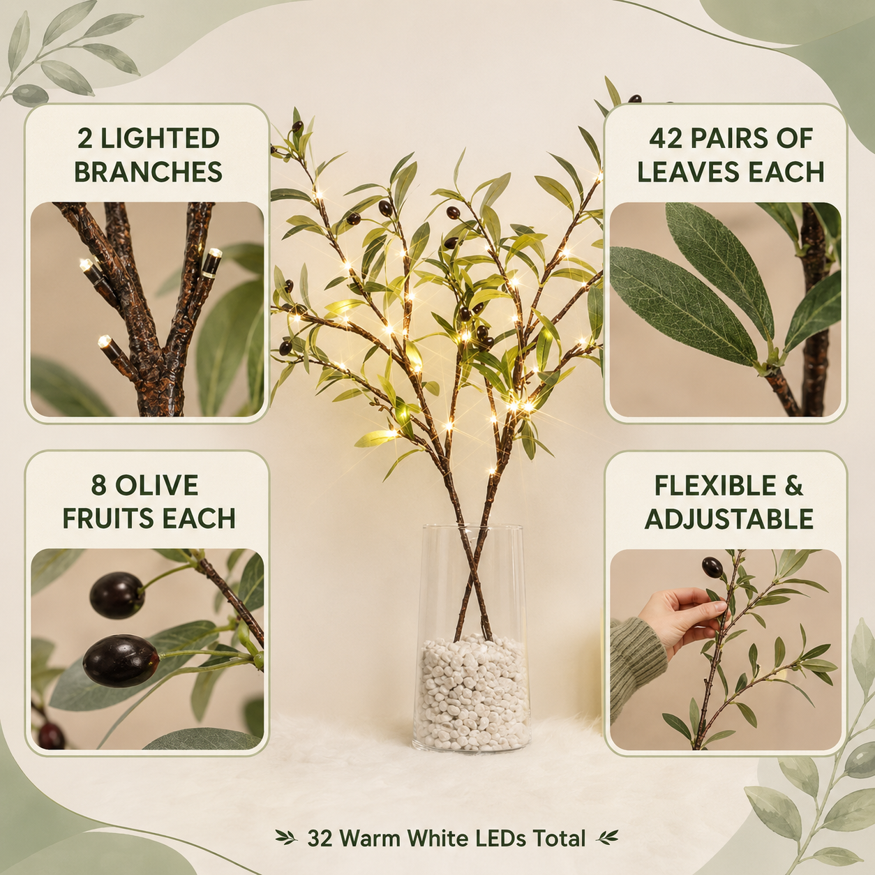 Lunelia™  Enchanted Evergreen Olive Branch