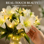 Lunelia™ Artificial Lily and Eucalyptus Arrangement bouquet LED light