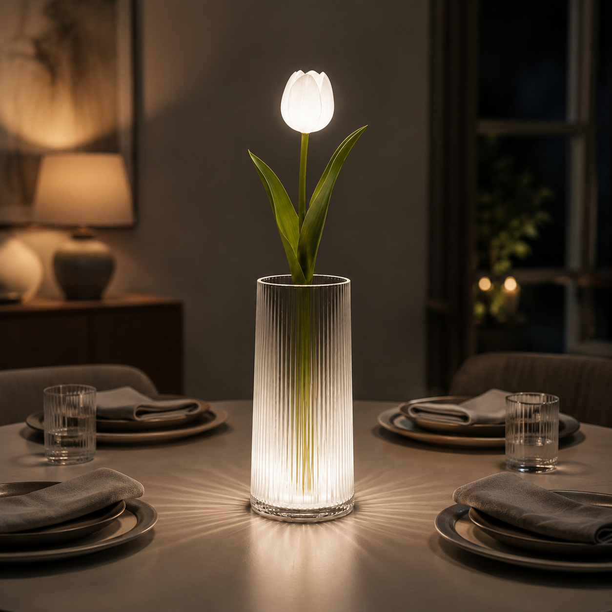 Lunelia™ Radiant Tulip Glow Bouquet – 1 LED Flowers