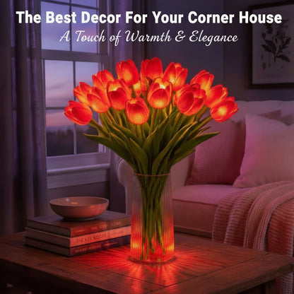 Lunelia™ Radiant Tulip Glow Bouquet - 10 LED Flowers